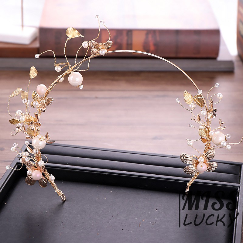 Phụ kiện cài tóc hình bướm / ngọc trai giả sang trọng cho cô dâu