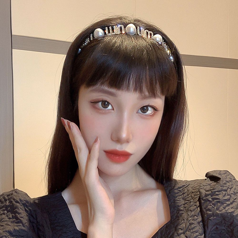 Kẹp tóc / Cài tóc đính đá và ngọc trai phong cách Hàn Quốc cổ điển chống trượt dành cho nữ