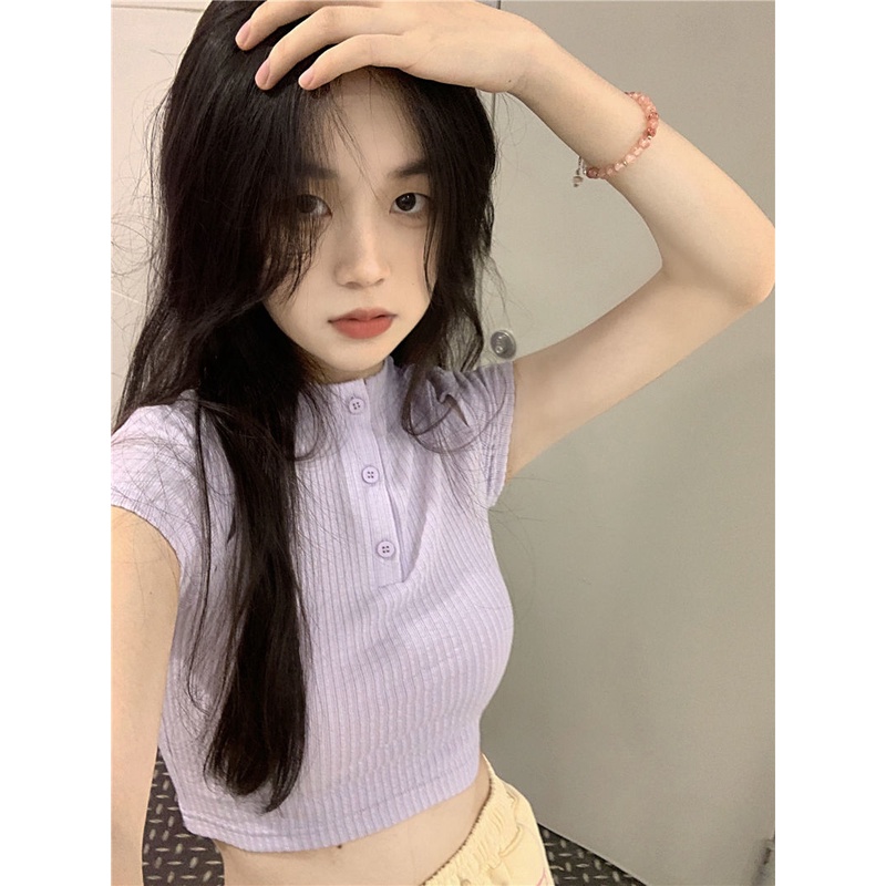 Áo Thun Tay Ngắn Dáng Ôm Thời Trang Mùa Hè Cho Nữ