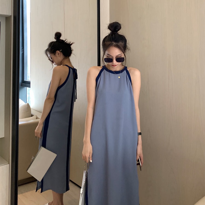 Đầm IELGY  không tay hở vai kích thước lớn thời trang mùa hè dành cho nữ