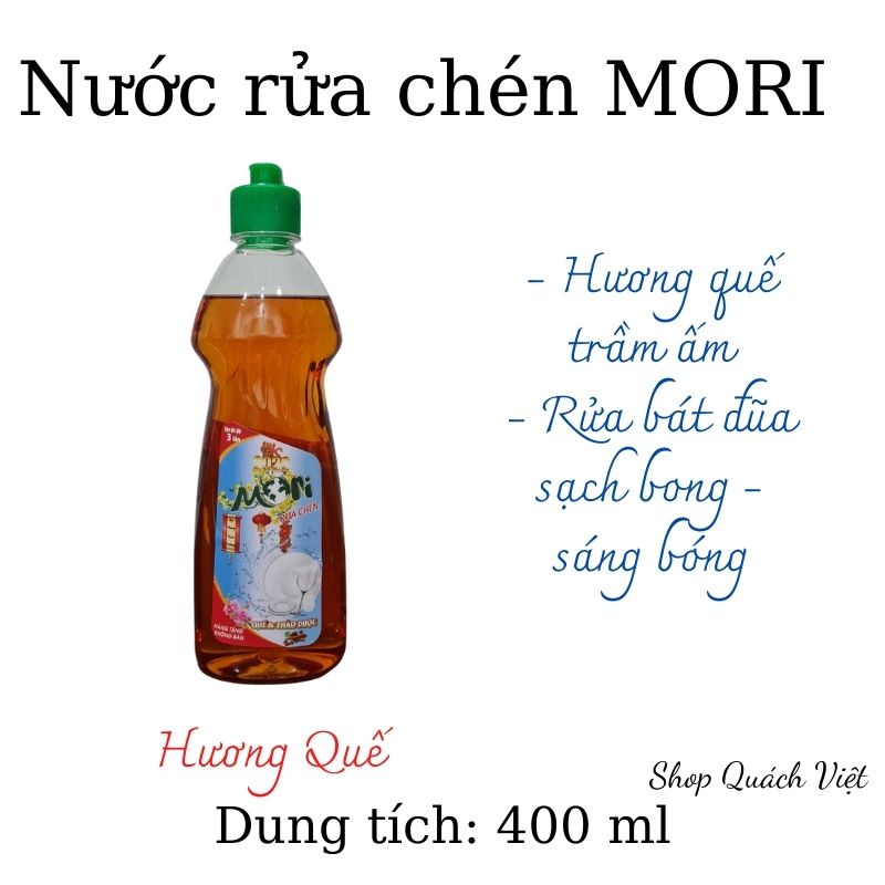 Nước rửa chén MORI hương sả chanh,hương quế, dung tích 400ml