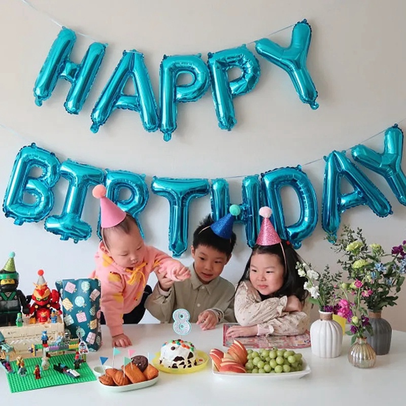 Bong Bóng Nhôm Chữ Happy Birthday 16 Inch Dùng Trang Trí Tiệc Sinh Nhật