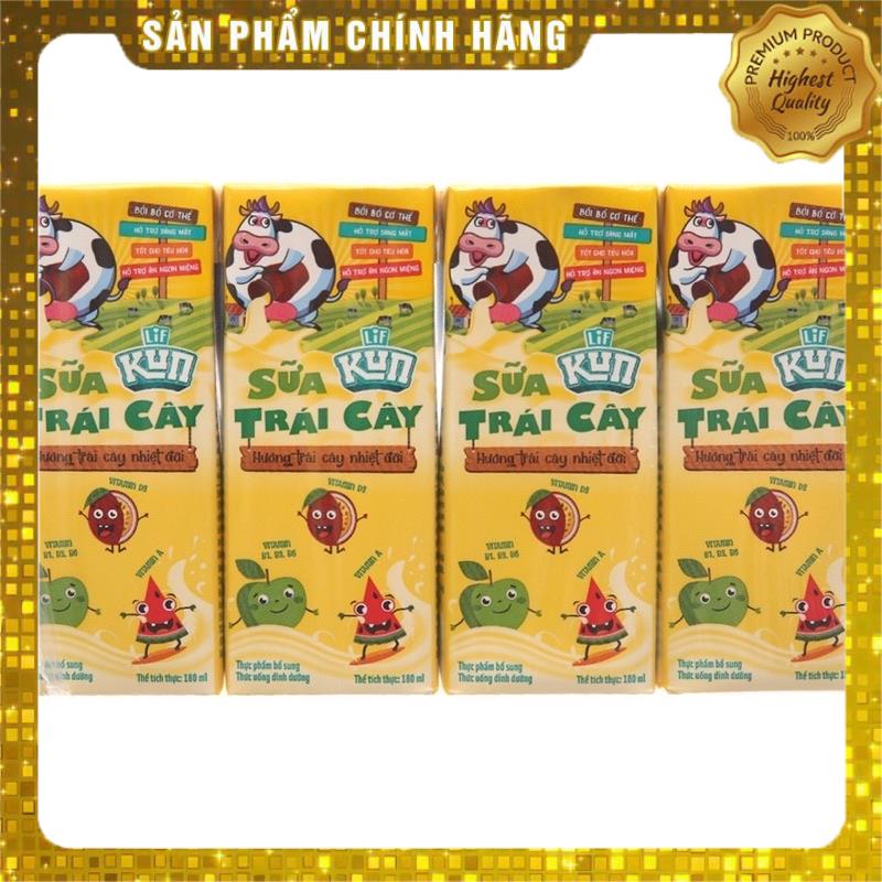 Thùng 48 hộp 180ml sữa KUN Trái Cây Hương Nhiệt Đới