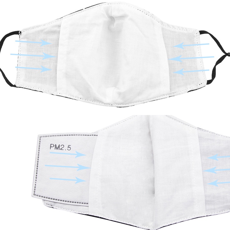 Khẩu Trang cotton Ba Lớp Chống Bụi In Họa Tiết Hoạt Hình Có Thể Giặt Và Tái Sử Dụng