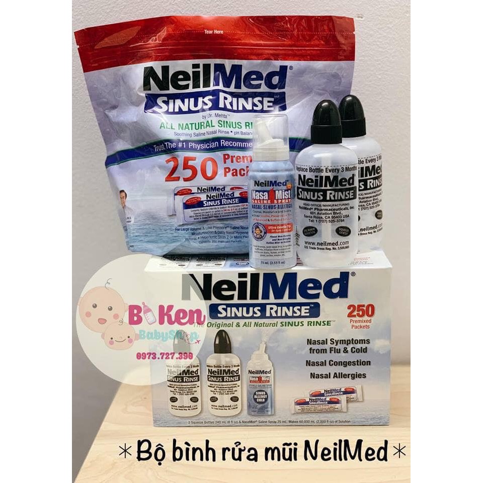 Bộ bình rửa mũi Neilmed 240ml