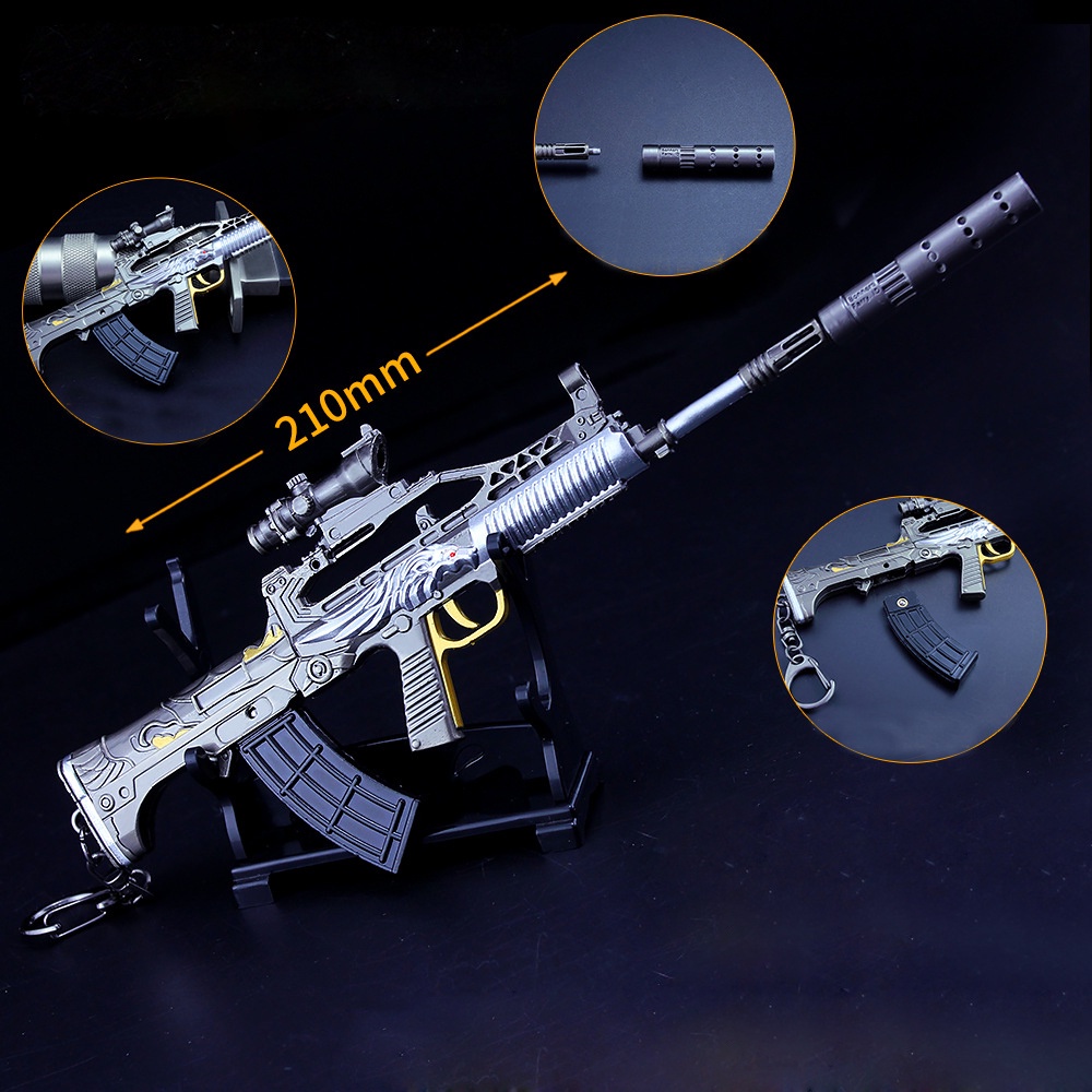 Mô Hình PUBG QBZ Sư Tử Bạc 21cm [ Kèm Giá Đỡ ]