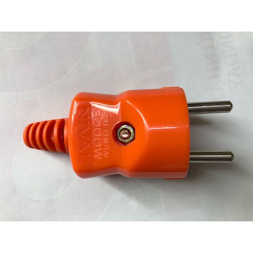 Phích cắm đực chịu tải 3000W màu cam loại tốt,