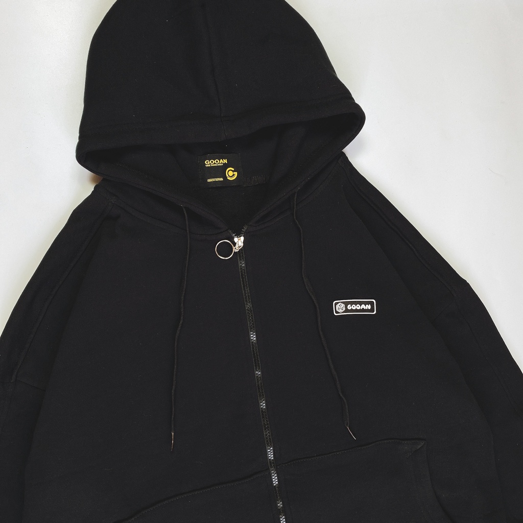 Áo khoác nỉ chân cua hoodie zip - Gooan