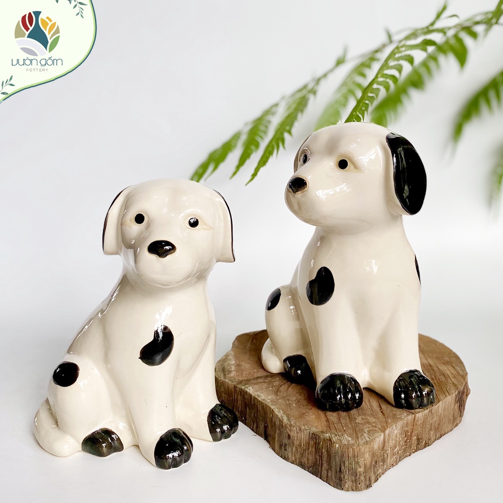 Tượng gốm sứ chó đốm decor trang trí tiểu cảnh Vườn Gốm - The Garden