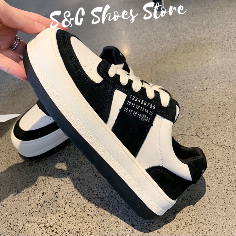 Giày Thể Thao Mũi Tròn Cao 4CM Đơn Giản Chất Lượng Cao Cho Nữ