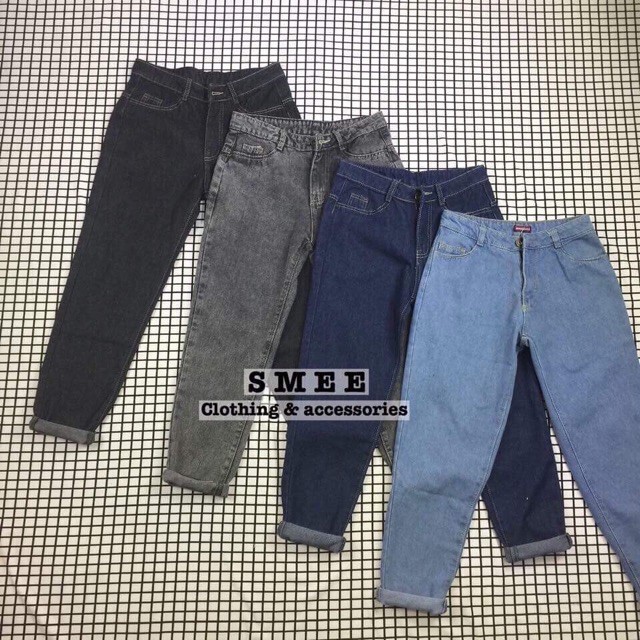 quần bò nữ baggy chín tấc 4 màu (hình thật bên trong )
