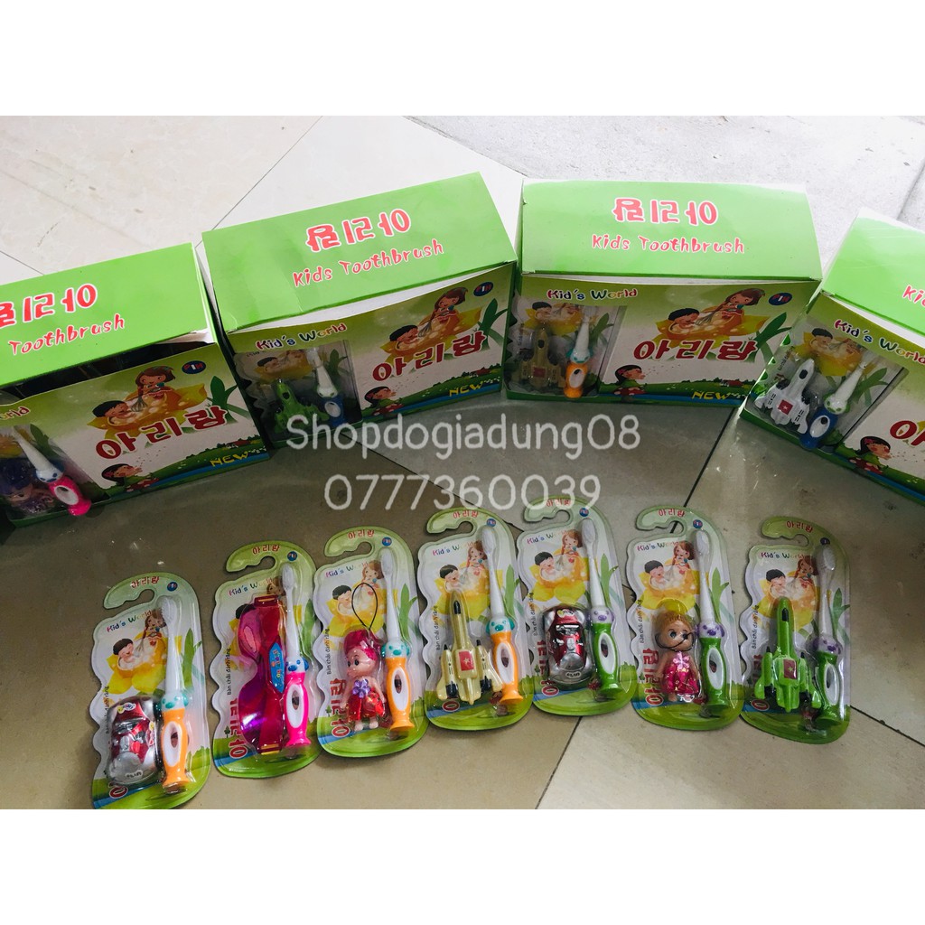 [ BÁN SỈ ] 1 HỘP 12 CHIẾC BÀN CHẢI ĐÁNH RĂNG TRẺ EM CAO CẤP KID'S WORLD HÀN QUỐC