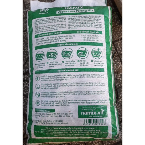 Đất trồng rau trộn sẵn Namix bao 20 dm trồng rau ăn lá, rau ăn quả, hoa