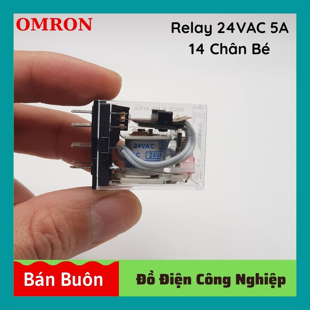 Relay omron 24v 14 chân, rơ le trung gian 24v