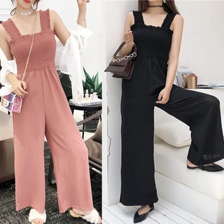 Xj-quần Yếm Dáng Rộng Màu Trơn Đơn Giản Mùa Hè Phong Cách Hàn Quốc Cho Nữ Chính Hãng Hàn Quốc200604