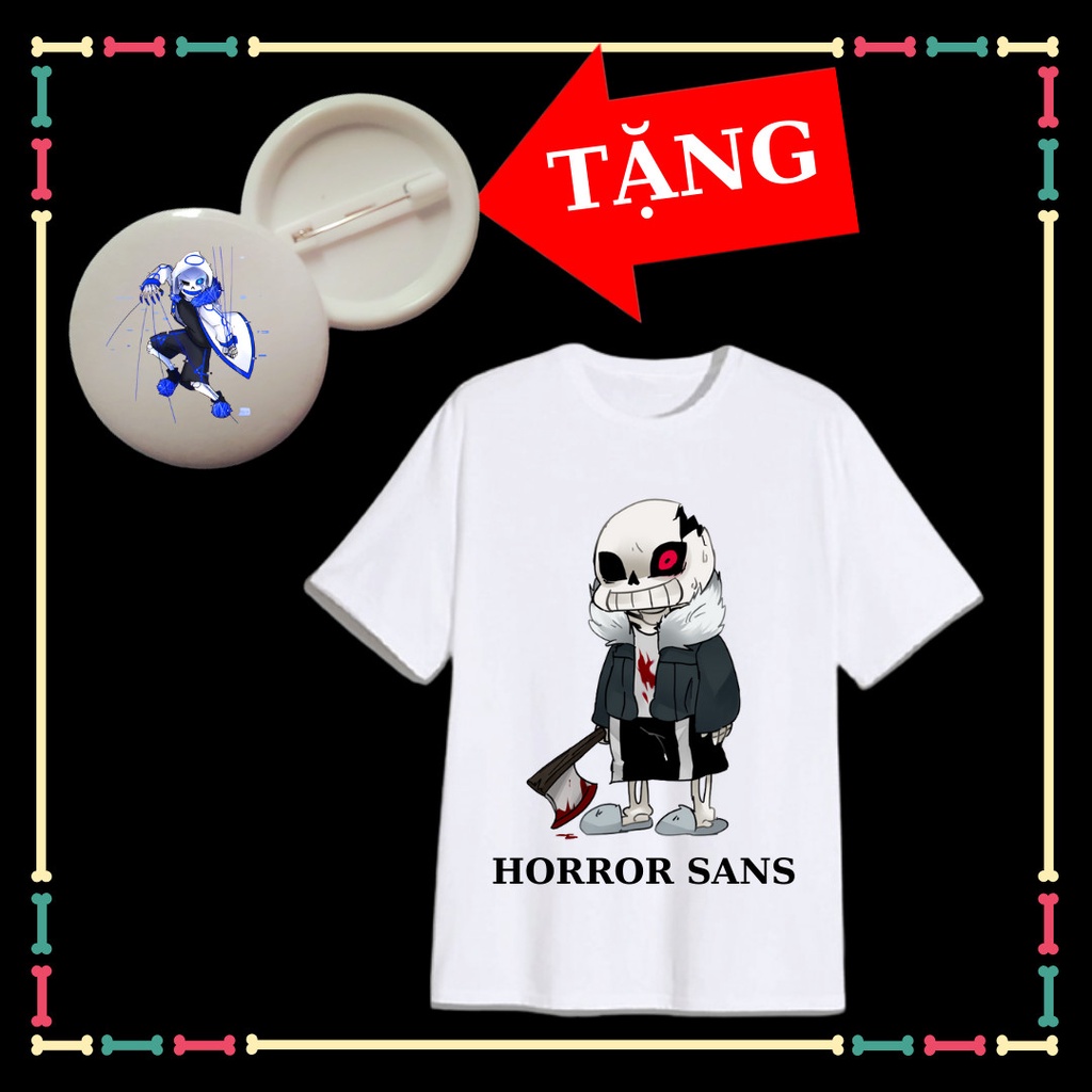 Áo Horror Sans phong cách cho bé trai bé gái từ 10kg đến 90kg Tặng HUY HIỆU Error 404