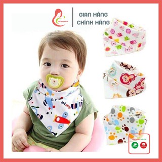 Combo 10 khăn yếm tam giác có cúc bấm cho bé quàng cổ