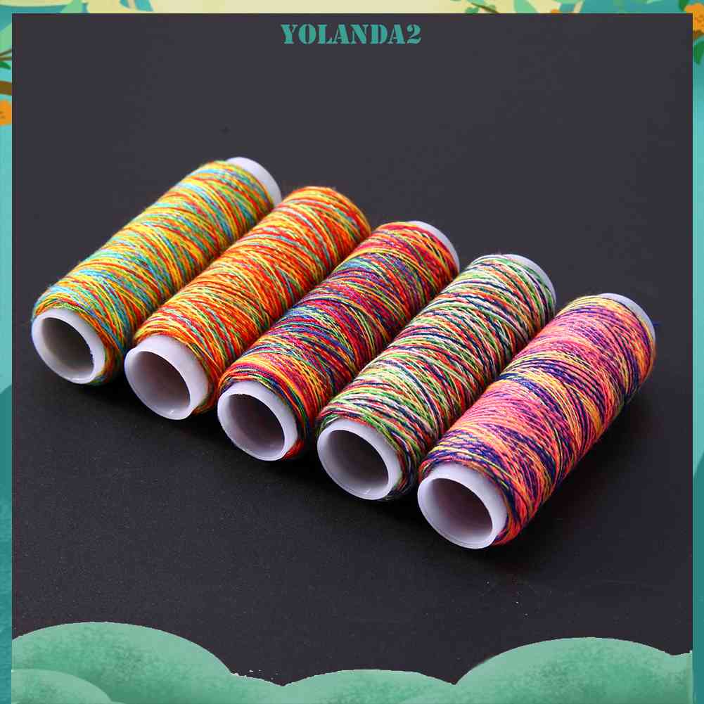 Set 5 Cuộn Chỉ Thêu Nhiều Màu Sắc