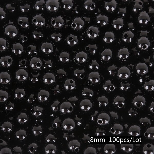 100 hạt cườm acrylic tròn nhiều màu 8mm làm trang sức/vòng tay/vòng cổ DIY quà tặng cho nam nữ