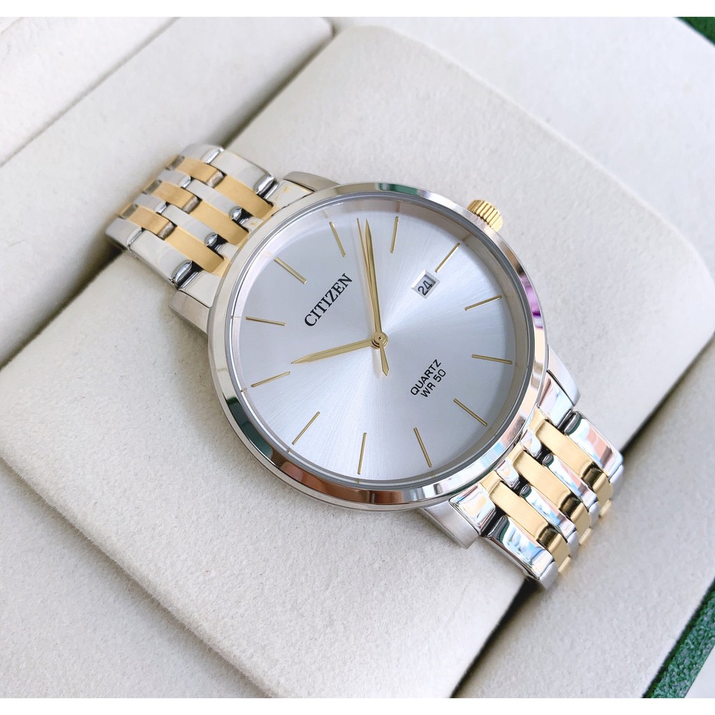 Đồng hồ đôi chính hãng Citizen BI5074-56A & EU6094-53A - Máy Quartz pin - Kính khoáng cường lực