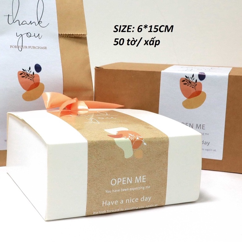 FEB23- Tem dán chữ " Thanh You:, 50 tem/ xấp, size 6*15cm >>