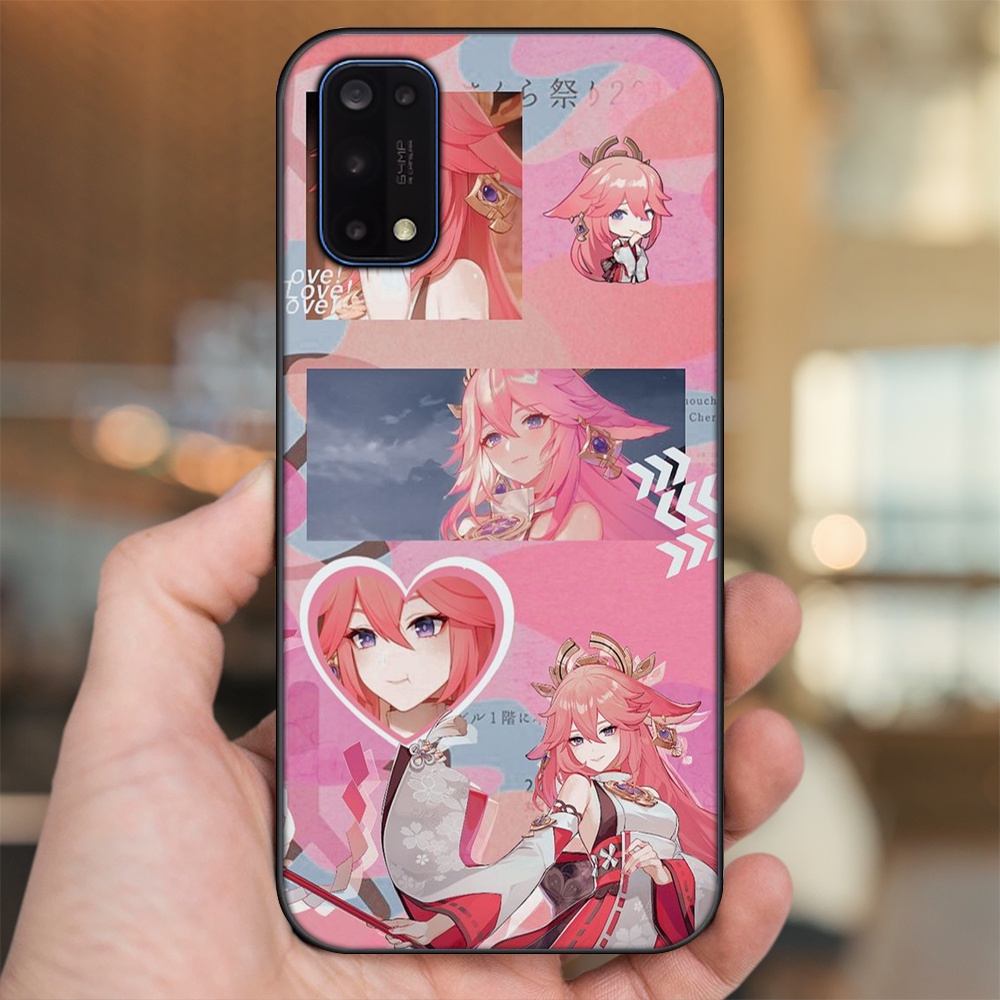 Ốp lưng Realme 7 Pro viền đen in hình Yae Miko Genshin Impact