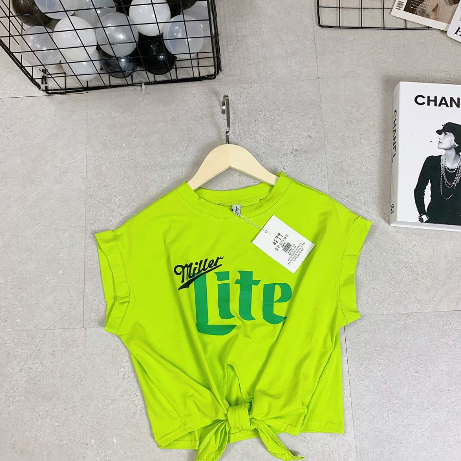 Áo Croptop nữ, áo croptop kiểu dây buộc thiết kế trẻ trung cá tính in hình chữ Miller Lite