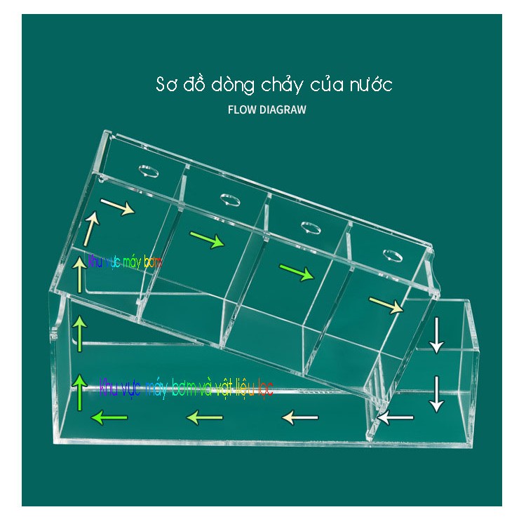 Bể cá betta acrylic đặc biệt kết cấu chéo