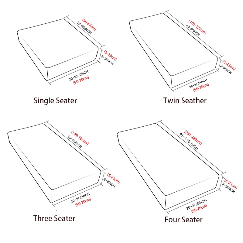 Vỏ bọc đệm ghế sofa bằng chất liệu dày co giãn màu trơn nhiều kích thước và họa tiết tùy chọn