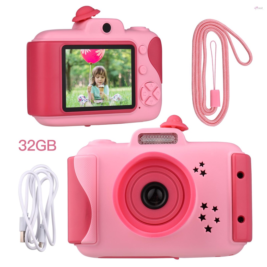 Camera kỹ thuật số dễ thương cho bé gái 3-12 tuổi 1080P HD màn hình 2.4 Inch 32GB
 | BigBuy360 - bigbuy360.vn