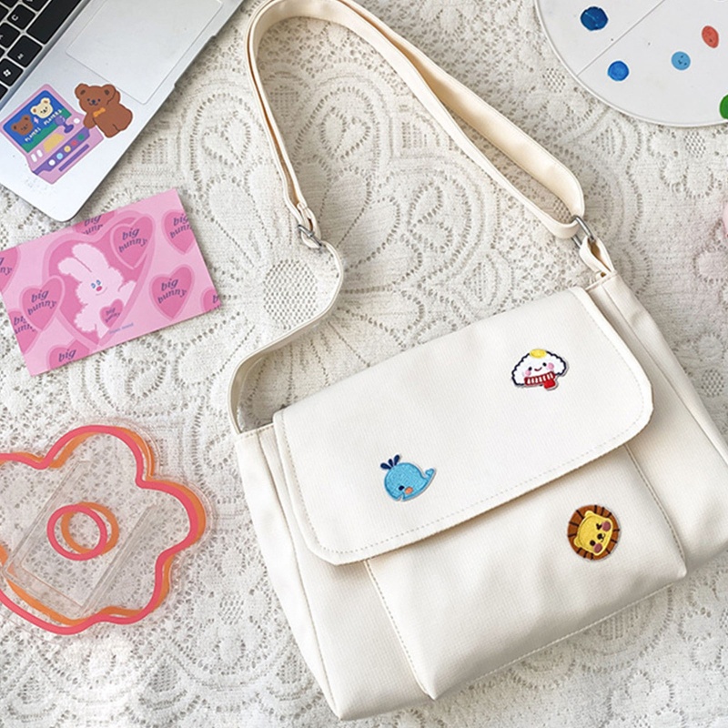 Túi Đeo Chéo Canvas Màu Sắc Xinh Xắn Cho Nữ