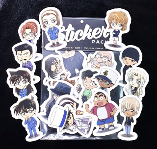 Sticker conan 30 cái ép lụa khác nhau / hình dán thám tử lừng danh conan