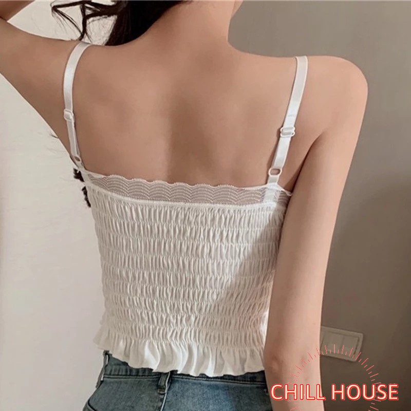 MỚI*Áo Hai Dây Nhún Chun Siêu Xinh cao cấp, có đệm lót và dây điều chỉnh mã C05 - CHILLHOUSE