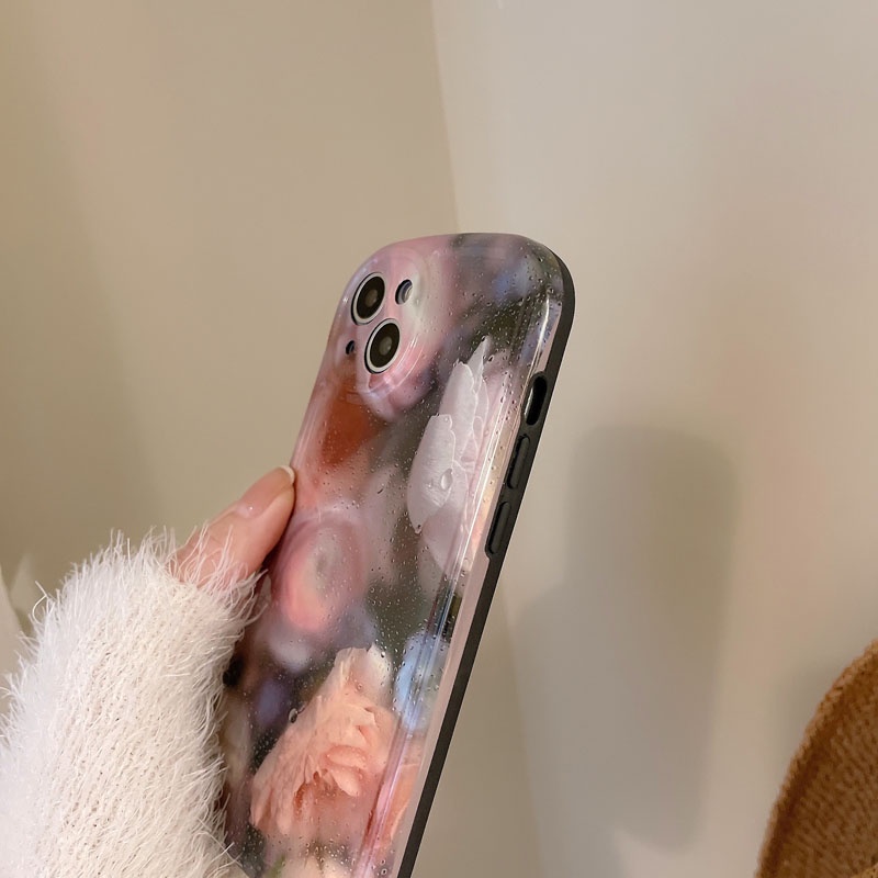 !Ốp Điện Thoại IMD Mềm Họa Tiết Hoa Mẫu Đơn Chống Sốc/Bụi Cho IPhone13 12 11 Pro Max XR XSMAX
