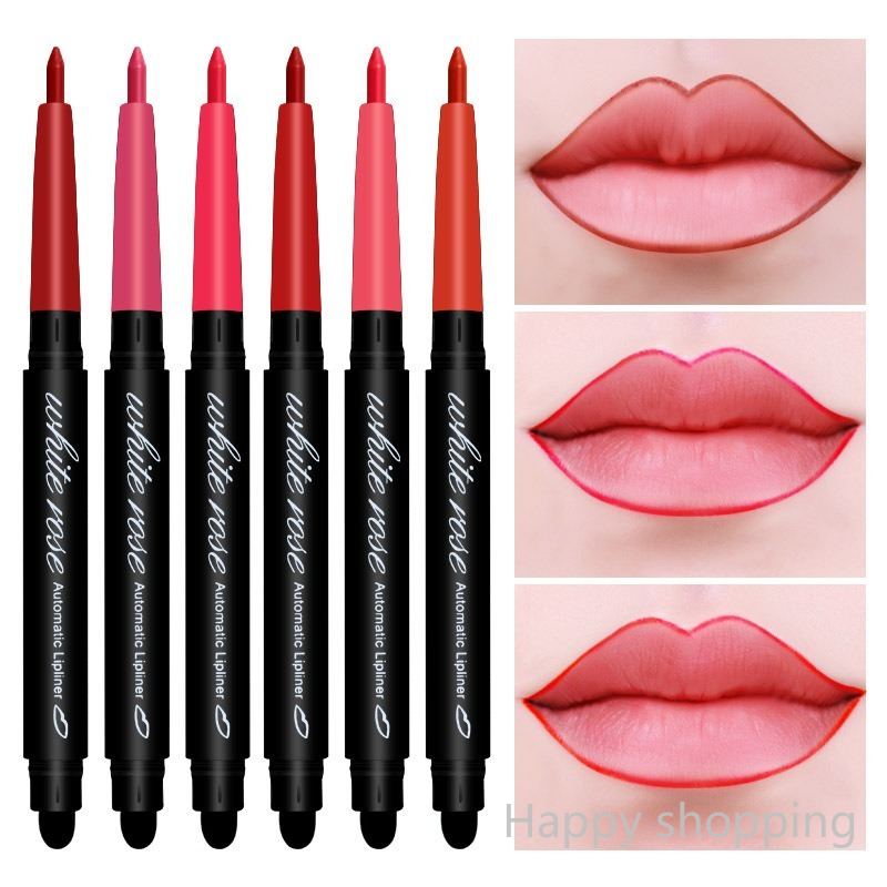 (Hàng Mới Về) Set 6 Chì Kẻ Viền Môi Dưỡng Ẩm Lâu Trôi Kèm Cọ Tiện Dụng | BigBuy360 - bigbuy360.vn