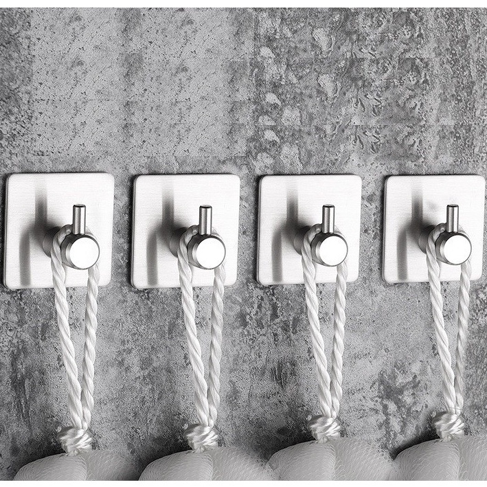 Combo 10 Móc Dán Tường Treo Đồ Nhà Tắm Inox 304 Keo Dán 3m Siêu Dính