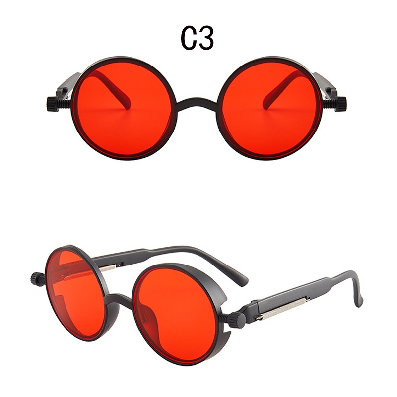 Kính Mát Hình Oval Tròng Tròn Chống Tia UV400 Phong Cách Gothic Cổ Điển Thời Trang Cho Nam Và Nữ