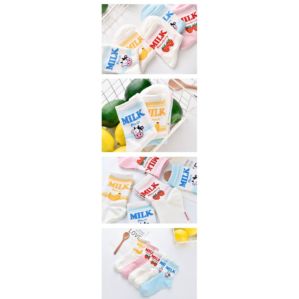 Vớ cổ trung milk trái cây