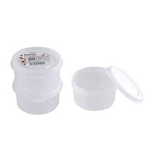 SET 3 HỘP TRÒN NHỎ 180ML ĐỰNG THỰC PHẨM NAKAYA - HÀNG NỘI ĐỊA NHẬT, dùng được trong lò vi sóng, làm từ nhựa PP cao cấp