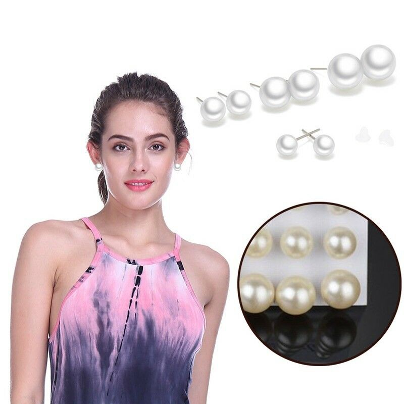 Set 12 đôi hoa tai đính ngọc trai giả nhiều cỡ thời trang dành cho nữ