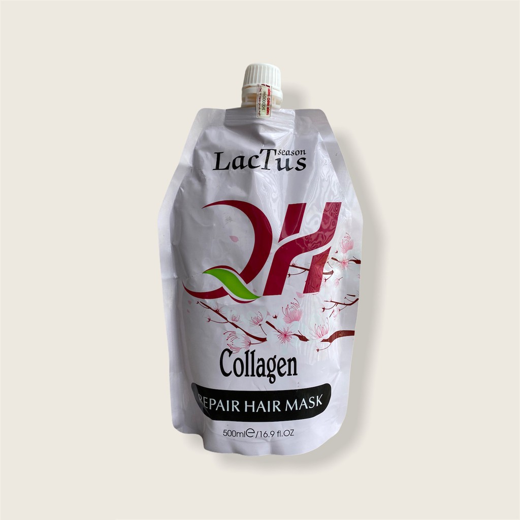 Kem ủ tóc COLLAGEN LACTUS 500ML cao cấp siêu mượt phục hồi tóc khô xơ gãy rụng - Hàng chính hãng CT71