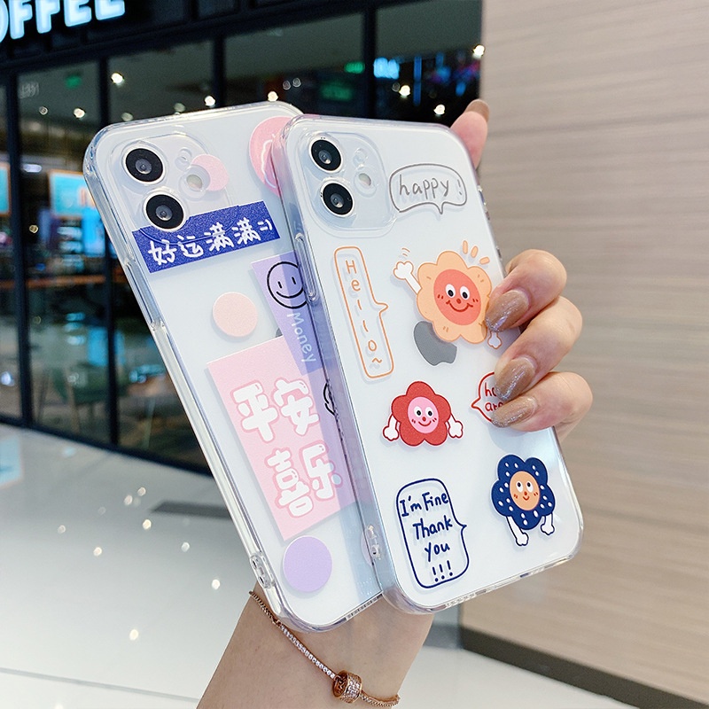 Ốp lưng iphone Hoa cười Happy dẻo slicon iphone 11 7plus 8plus x xsmax 11pro max 12pro 12promax 13promax t119
