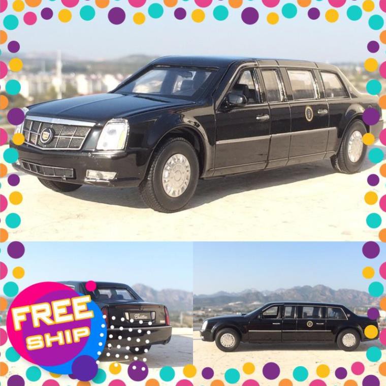 Xe mô hình CADILAC kích thước 22x6.5x5.8 cm xe tổng thống mỹ chất liệu kim loại chạy cót sang trọng