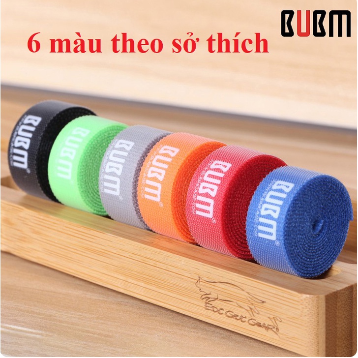 Dây quấn  Velcro BUBM dùng buộc dây sạc, tai nghe, dây điện, dây mạng Gọn Gàng loại 1