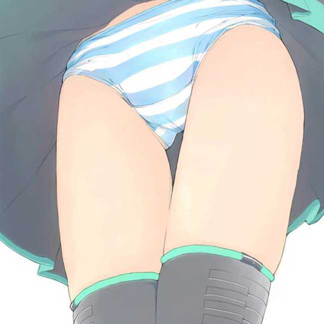 Quần lót béo Nhật Bản hai chiều sọc xanh và trắng Anime cosplay cô gái dễ thương học sinh ren