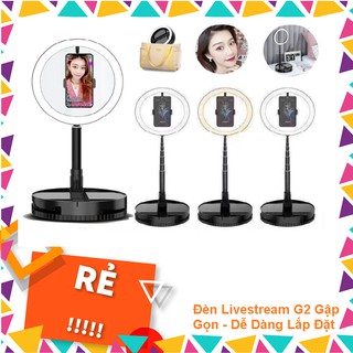 Đèn Livestream Size 26cm, Giá Đỡ Điện Thoại Live Stream, Bán Hàng Online, Make Up, Chụp Ảnh Studio, Gấp Gọn Thu Nhỏ