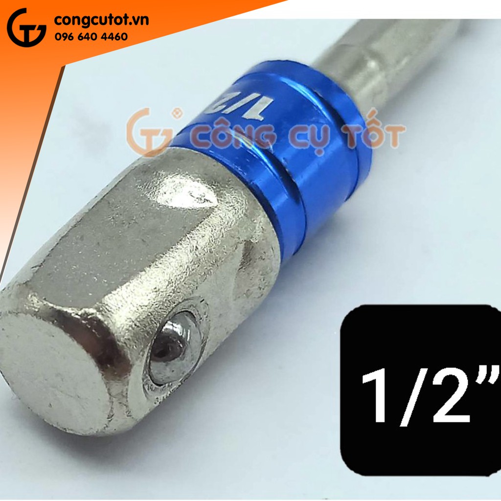 Đầu vặn khẩu 1/2 chuôi lục thép Cr-V mã băng xanh