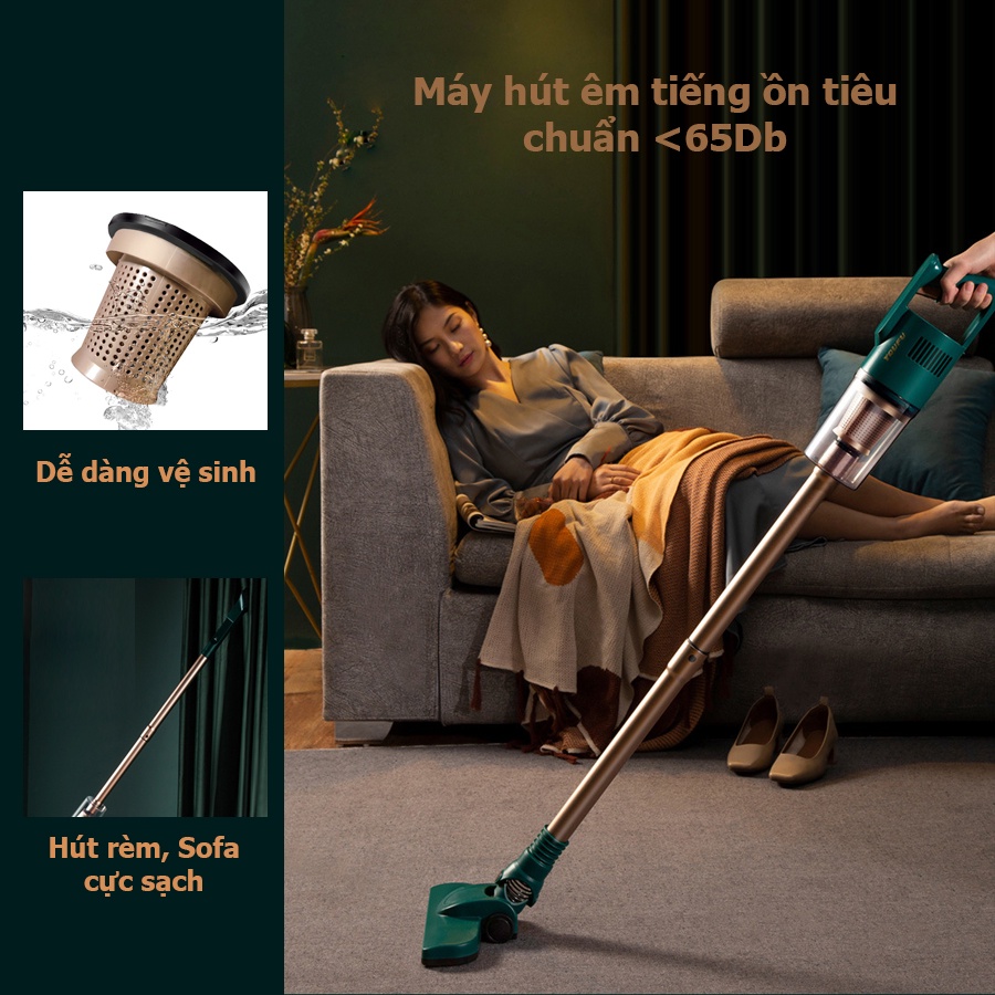 Máy hút bụi không dây Youfu UF-X1 Pro hàng chính hãng lực hút cực khỏe tặng kèm đầu hút chăn đệm chuyên dụng