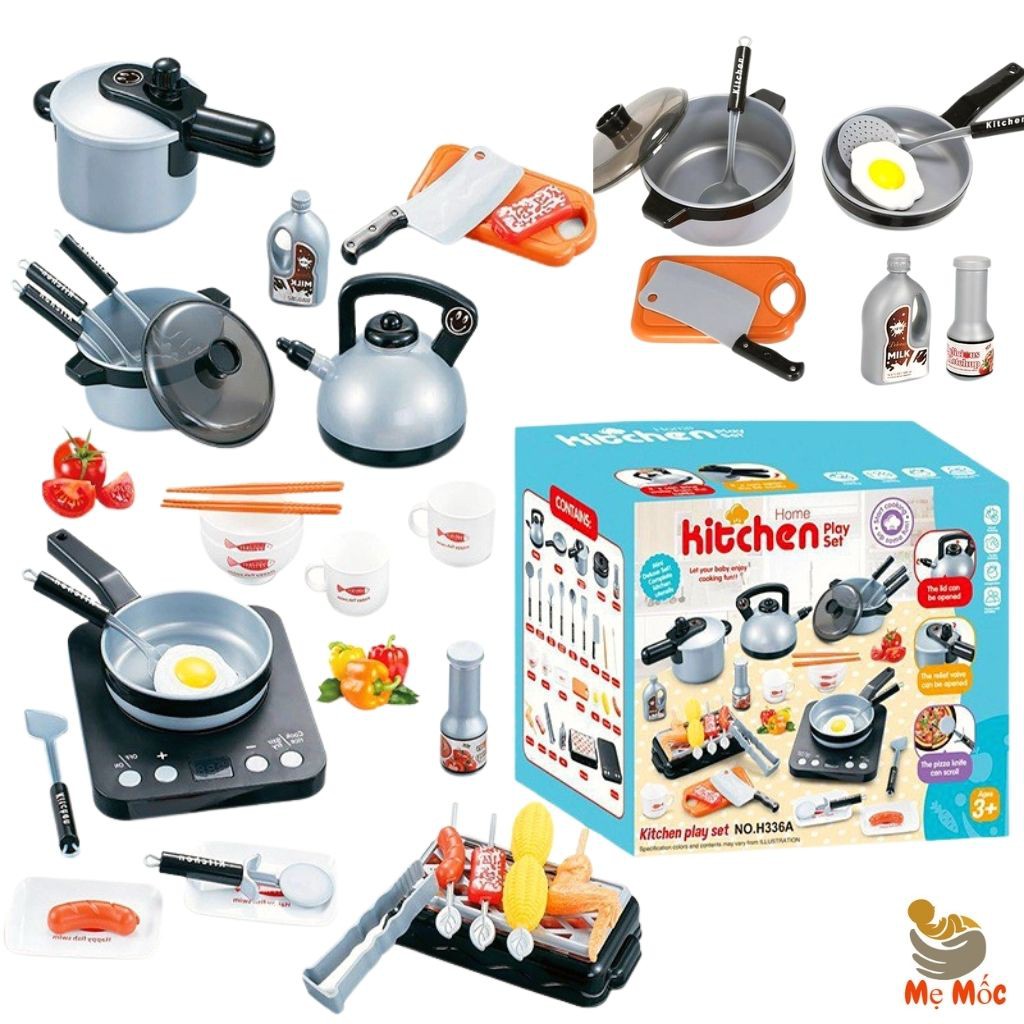 Đồ Chơi Nấu Ăn Kitchen Home 36 Món Kèm Bếp - Nhà Bếp Mini Cao Cấp An Toàn- Shop Mẹ Mốc ,NA36