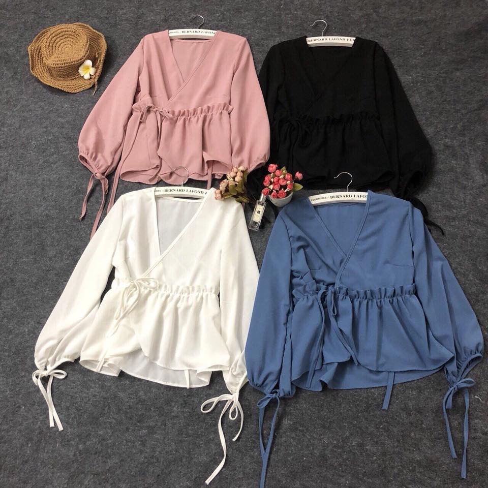 Áo peplum buộc nơ hàng Quảng Châu đang cực hot